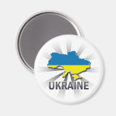 Ukraine Flag Map 2.0 Magnet (Vorderseite/Rückseite)