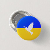 Ukraine Flag Peace Dove Button Freedom - Peace (Vorne & Hinten)
