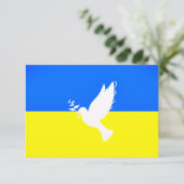 Ukraine Flag Peace Dove Card - Freiheit Frieden Dankeskarte (Stehend Vorderseite)