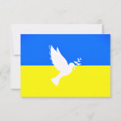 Ukraine Flag Peace Dove Card - Freiheit Frieden Dankeskarte (Rückseite)