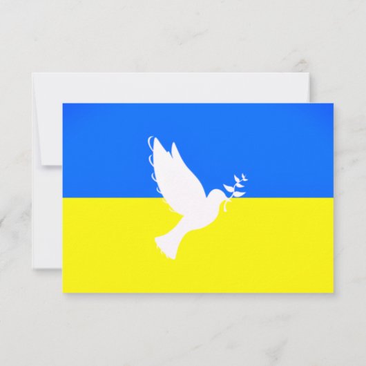 Ukraine Flag Peace Dove Card - Freiheit Frieden Dankeskarte (Rückseite)