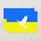 Ukraine Flag Peace Dove Card - Freiheit Frieden Dankeskarte (Vorne/Hinten)