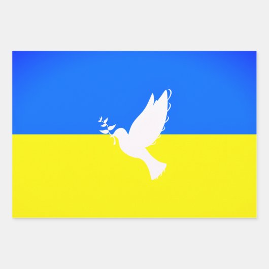 Ukraine Flag Peace Dove Gift Wrapping Paper Sheets Geschenkpapier Set (Vorderseite)