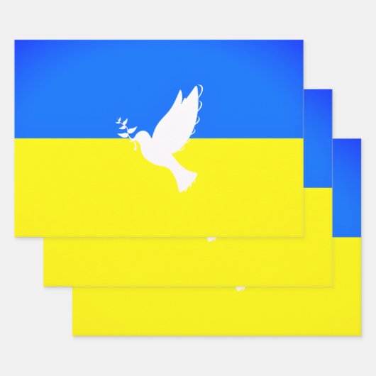Ukraine Flag Peace Dove Gift Wrapping Paper Sheets Geschenkpapier Set (Set)