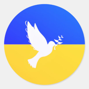 Ukraine Flag Peace Dove Sticker - Freiheit - Fried