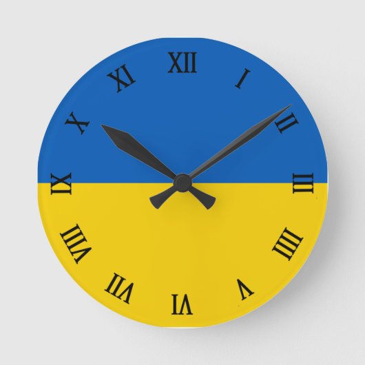 Ukraine flag runde wanduhr (Vorderseite)