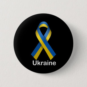 Ukraine-Flag-Shirt mit ukrainischen Nationalfarben Button