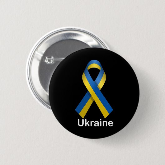 Ukraine-Flag-Shirt mit ukrainischen Nationalfarben Button (Vorne & Hinten)