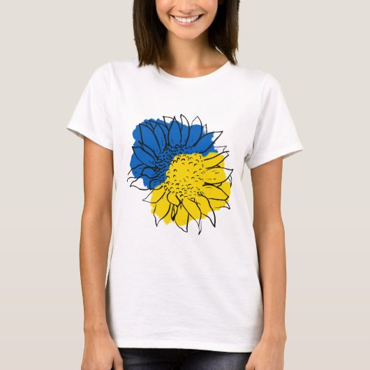 Ukraine Flag Sonnenblume Vintag ukrainische Unters T-Shirt (Vorderseite)