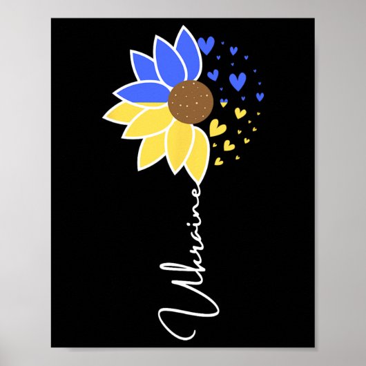 Ukraine Flag Sunflower Hearts  Poster (Vorne)