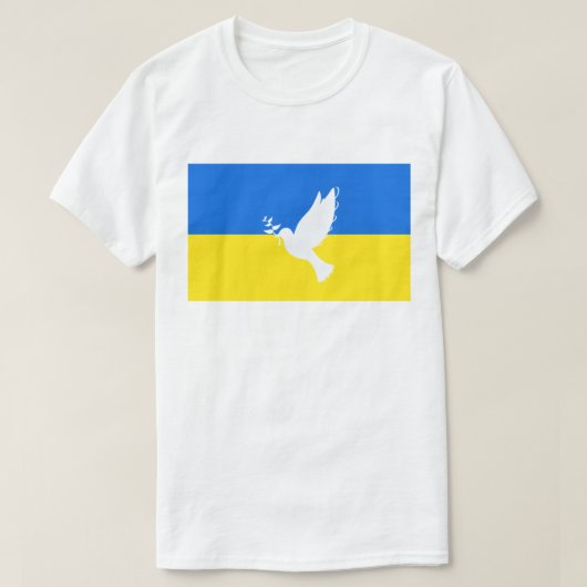Ukraine Flag T - Shirt Taube des Friedens (Design vorne)