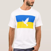 Ukraine Flag T - Shirt Taube des Friedens (Vorderseite)