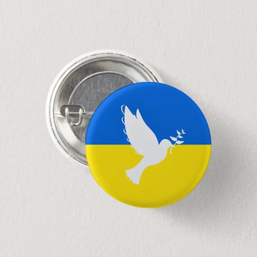 Ukraine Flag-Taste Unterstützung Friedenstruppe -  Button (Vorne & Hinten)