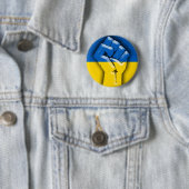 UKRAINE FLAG und FIST for Solidarity Button (Beispiel)