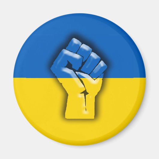 UKRAINE FLAG und FIST for Solidarity Magnet (Vorne)