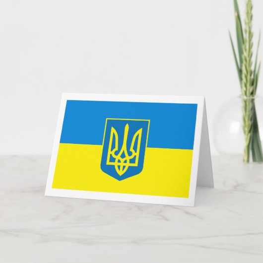 Ukraine Flag w COA Greeting Card Karte (Vorderseite)