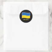Ukraine flag waving runder aufkleber (Tasche)