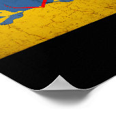 Ukraine Flag With Heart  Poster (Ecke)