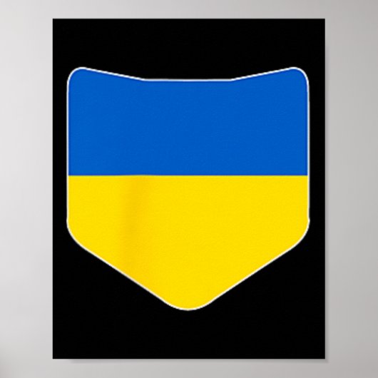 Ukraine Flag With Printed Ukrainian Flag Pocket  Poster (Vorne)