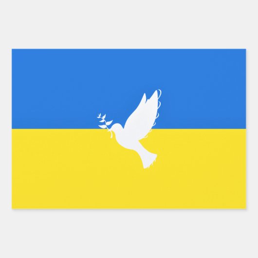 Ukraine Flag Wrapping Paper Sheets Peace Dove Geschenkpapier Set (Vorderseite 3)
