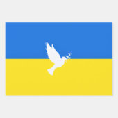 Ukraine Flag Wrapping Paper Sheets Peace Dove Geschenkpapier Set (Vorderseite)