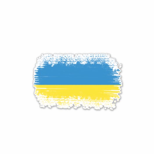 Ukraine-Flagge Aufkleber (Vorderseite)
