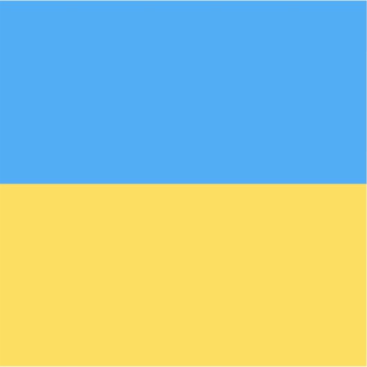 Ukraine-Flagge Aufkleber (Vorderseite)