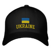 Ukraine-Flagge Bestickte Baseballkappe (Vorderseite)