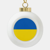 Ukraine-Flagge blau gelb niedlich Keramik Kugel-Ornament (Vorderseite)