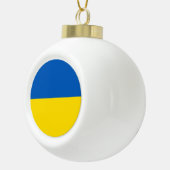 Ukraine-Flagge blau gelb niedlich Keramik Kugel-Ornament (Rechts)