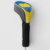 Ukraine-Flagge, blaue und gelbe Herzenstieftaube Golf Headcover (angewinkelt)