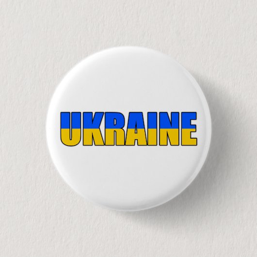 Ukraine-Flagge Button (Vorderseite)