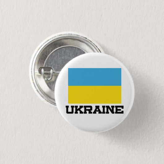 Ukraine-Flagge Button (Vorne & Hinten)