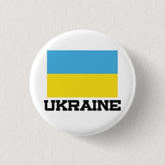 Ukraine-Flagge Button (Vorderseite)