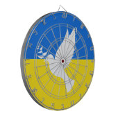 Ukraine Flagge Dartboard Dove of Peace - Freiheit Dartscheibe (Vorderseite Links)