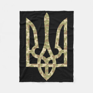 Ukraine-Flagge-Emblem Ukrainisches National Tryzub Fleecedecke