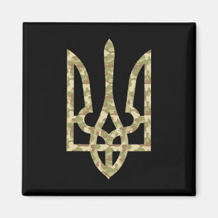 Ukraine-Flagge Emblem Ukrainisches National Tryzub Magnet