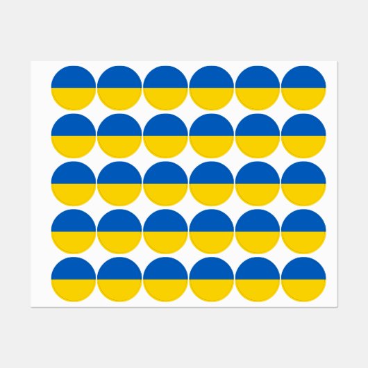 Ukraine-Flagge Etiketten (Blatt)