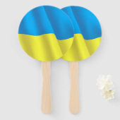 Ukraine-Flagge Fächer (Vorne und Hinten)