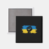 Ukraine-Flagge Faust Ukrainischer Widerstand Prote Magnet (Vorderseite/Rückseite)