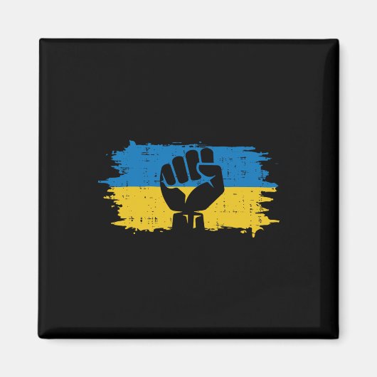 Ukraine-Flagge Faust Ukrainischer Widerstand Prote Magnet (Vorne)