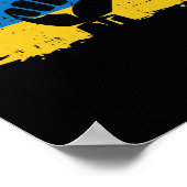 Ukraine-Flagge Faust Ukrainischer Widerstand Prote Poster (Ecke)