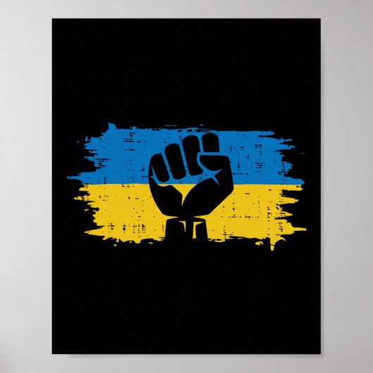 Ukraine-Flagge Faust Ukrainischer Widerstand Prote Poster (Vorne)