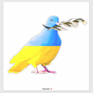 Ukraine-Flagge Friedens-Taube Aufkleber Unterstütz