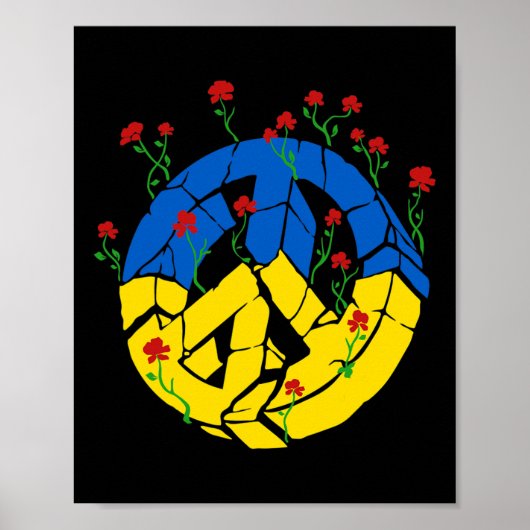 Ukraine-Flagge Friedensblumen Poster (Vorne)