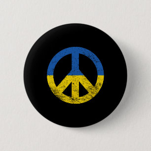 Ukraine-Flagge Friedenssymbol Button