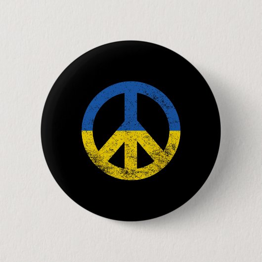 Ukraine-Flagge Friedenssymbol Button (Vorderseite)