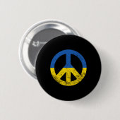 Ukraine-Flagge Friedenssymbol Button (Vorne & Hinten)
