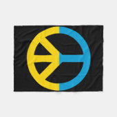 Ukraine-Flagge Friedenszeichen Fleecedecke (Vorderseite (Horizontal))