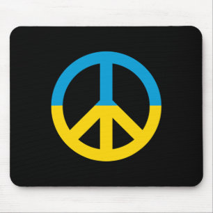 Ukraine-Flagge Friedenszeichen Mousepad